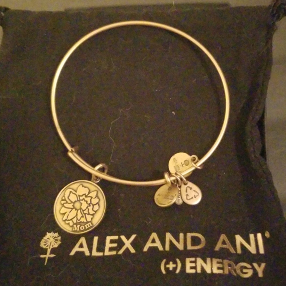Authentic alex and ani gold mom bangle bnwt